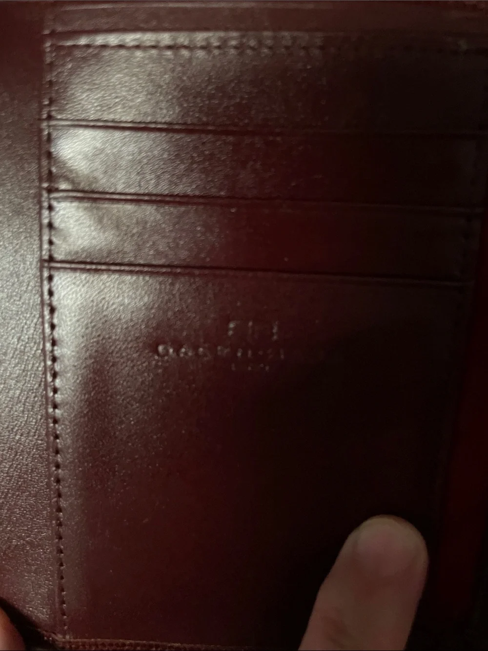 Balenciaga Burgundy Textured Leather Wallet with Gold BB Emblem